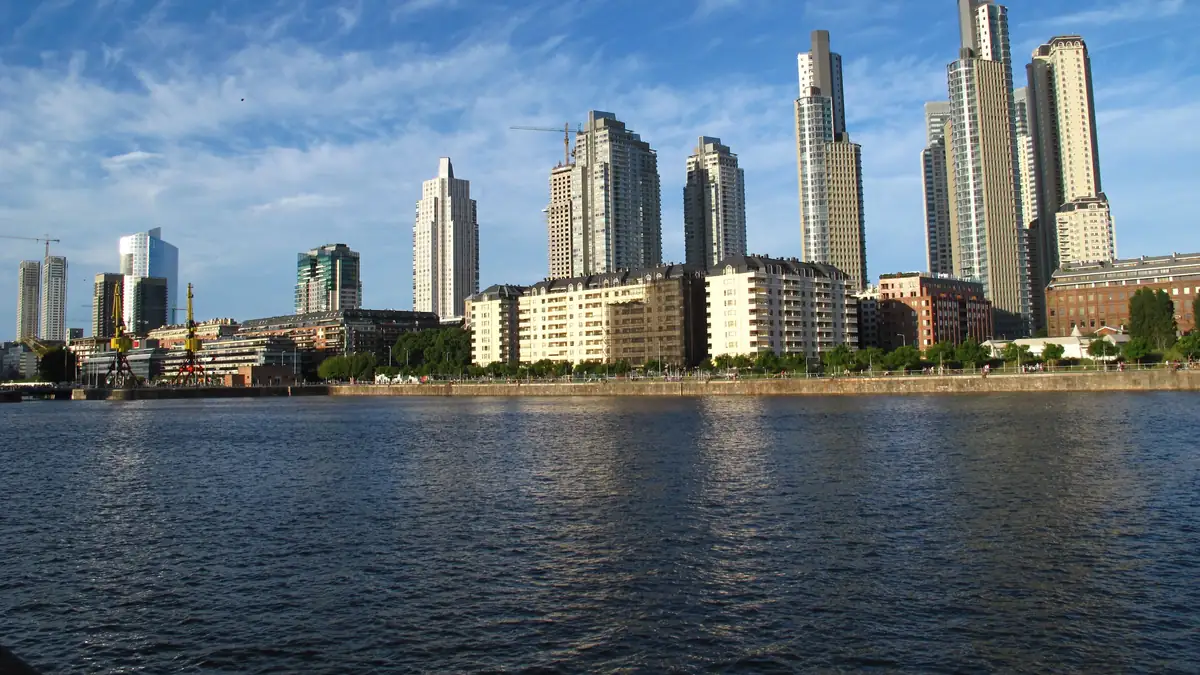 Buildings beside the waterfront in Puerto Madero, Buenos Aires